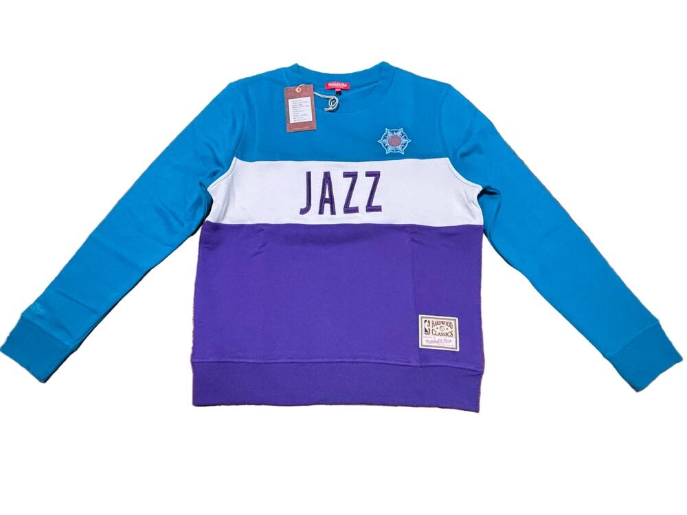 Utah Jazz Mitchell & Ness Hardwood Classic Crew Neck Sweat Shirt Women’s M New